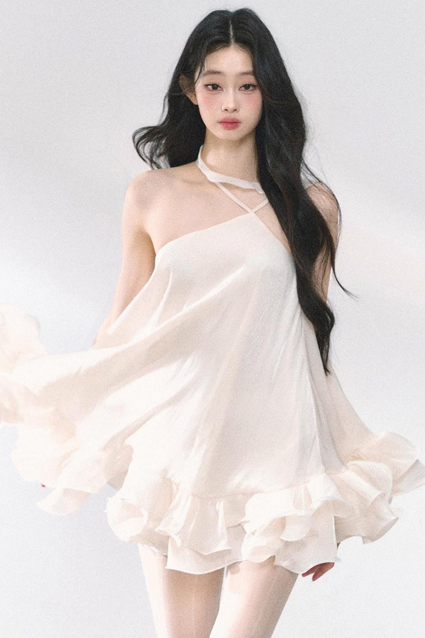 Summer Apricot Elegance Dress