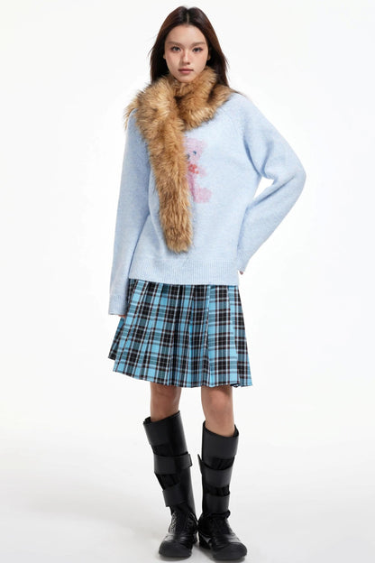 Pleated Mid-Length Skirt