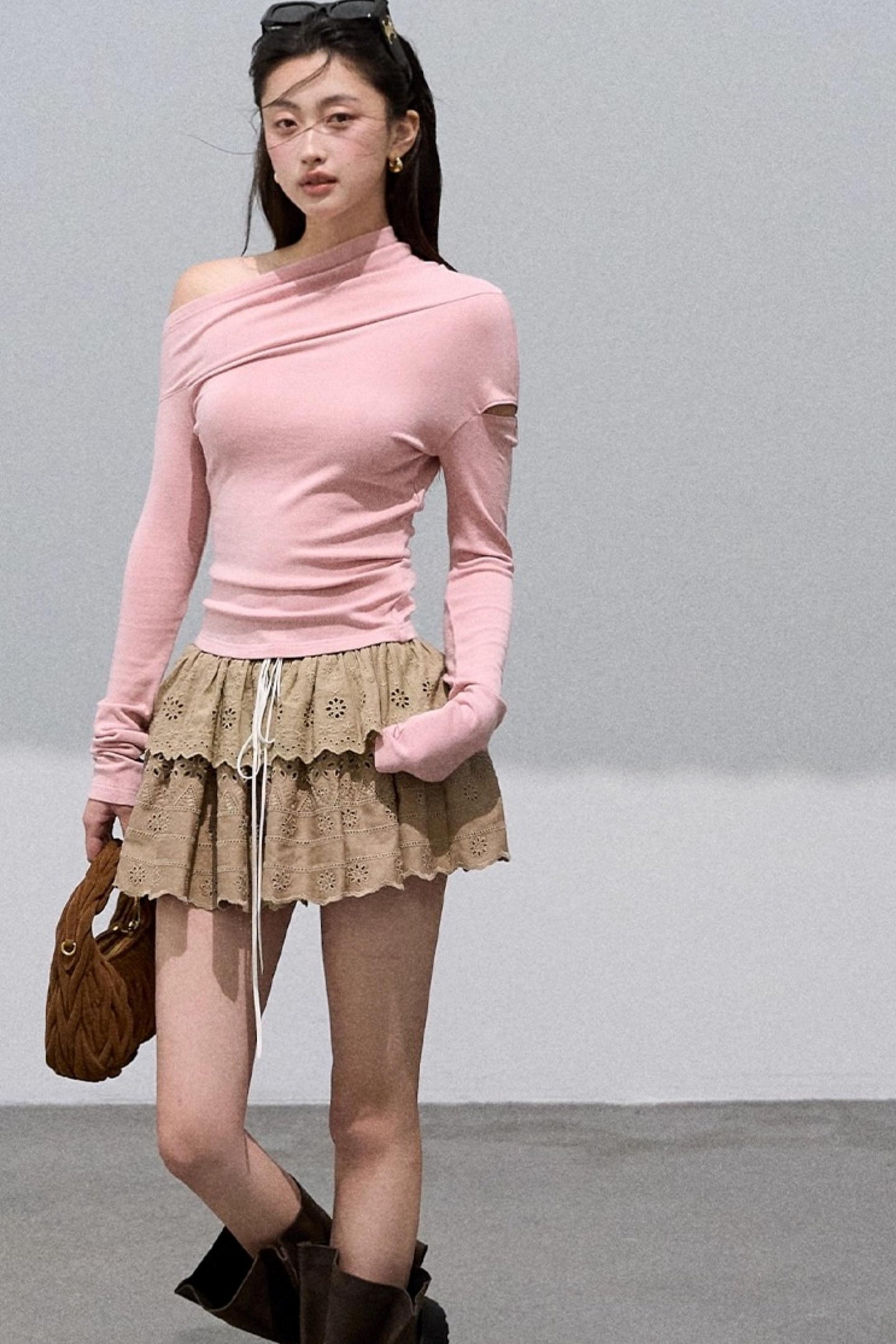 Lyocell Embroidered Puffy Cake Skirt