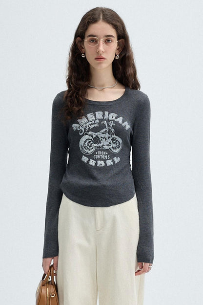 Slim WAIST CREWNECK KNITWEAR TOP