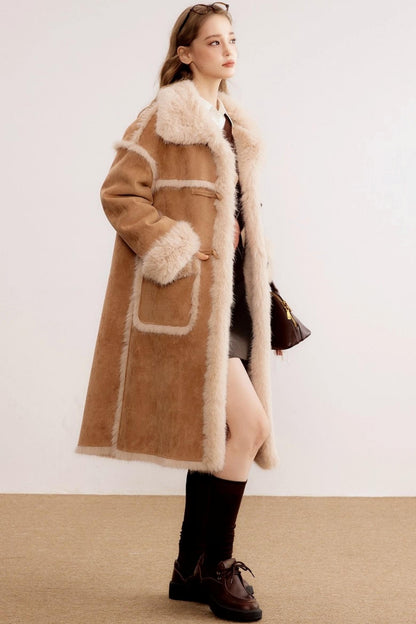 Suede Warm and Thickened Fur Coat