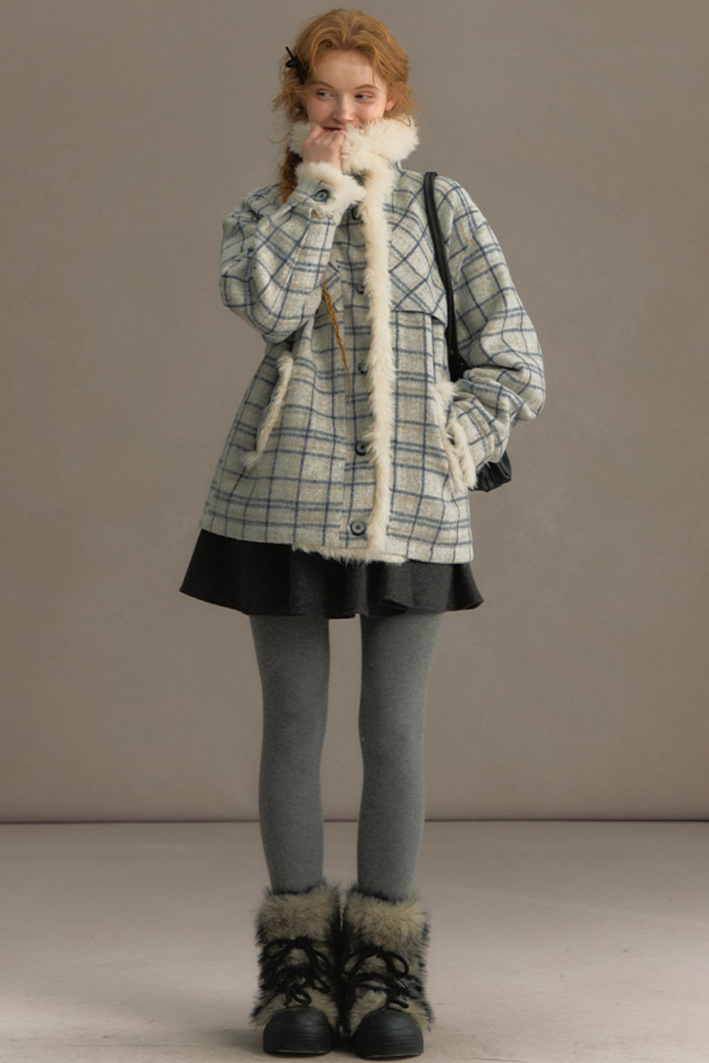 Fuji Plaid Woolen Jacket