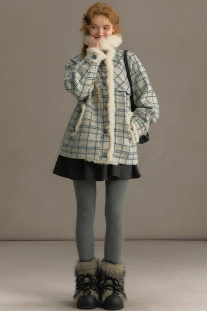 Fuji Plaid Woolen Jacket