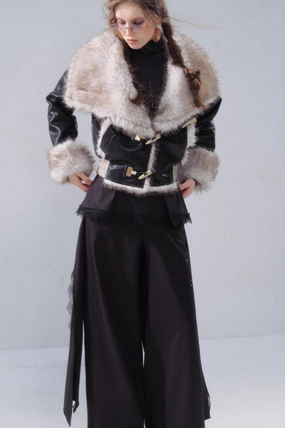 Vintage Leather Patchwork Jacket