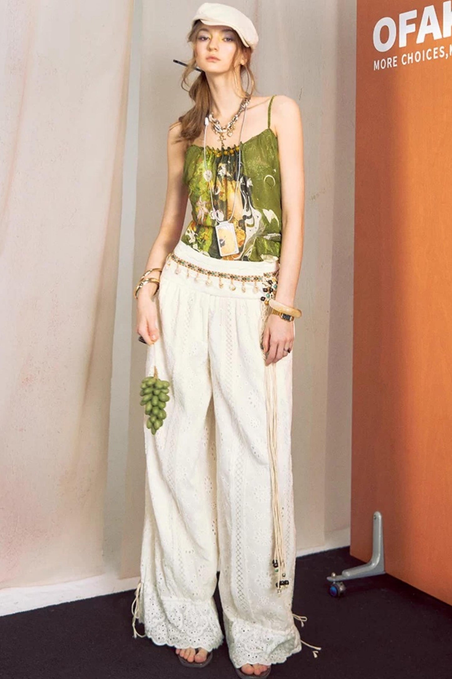 Hand-Painted Chiffon Camisole Top