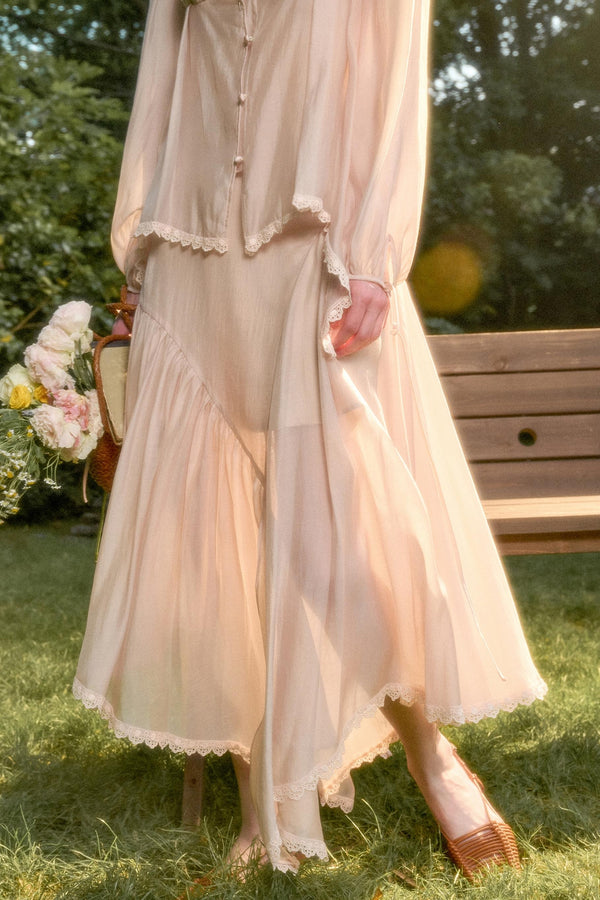 Elegant Vintage Tencel Air Fabric Two-Piece Set-Up