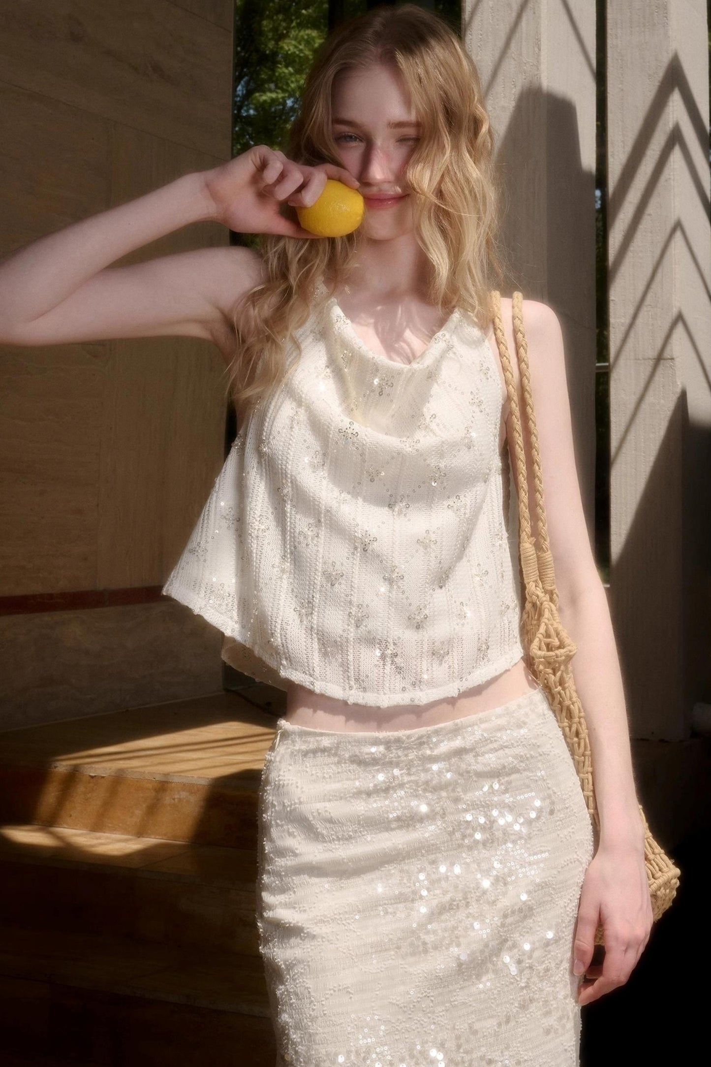 Celestial Slouchy Suit With Knit Skirt Set-Up