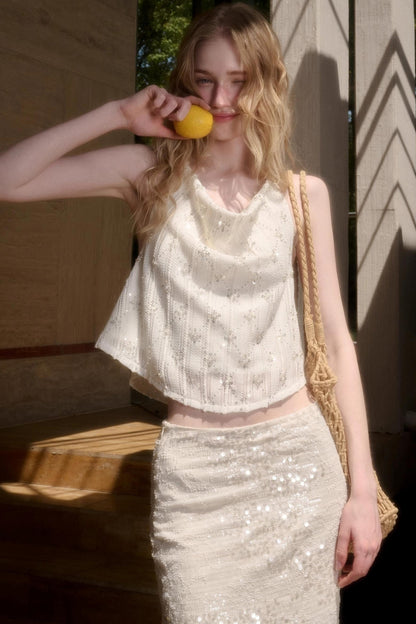 Celestial Slouchy Suit With Knit Skirt Set-Up