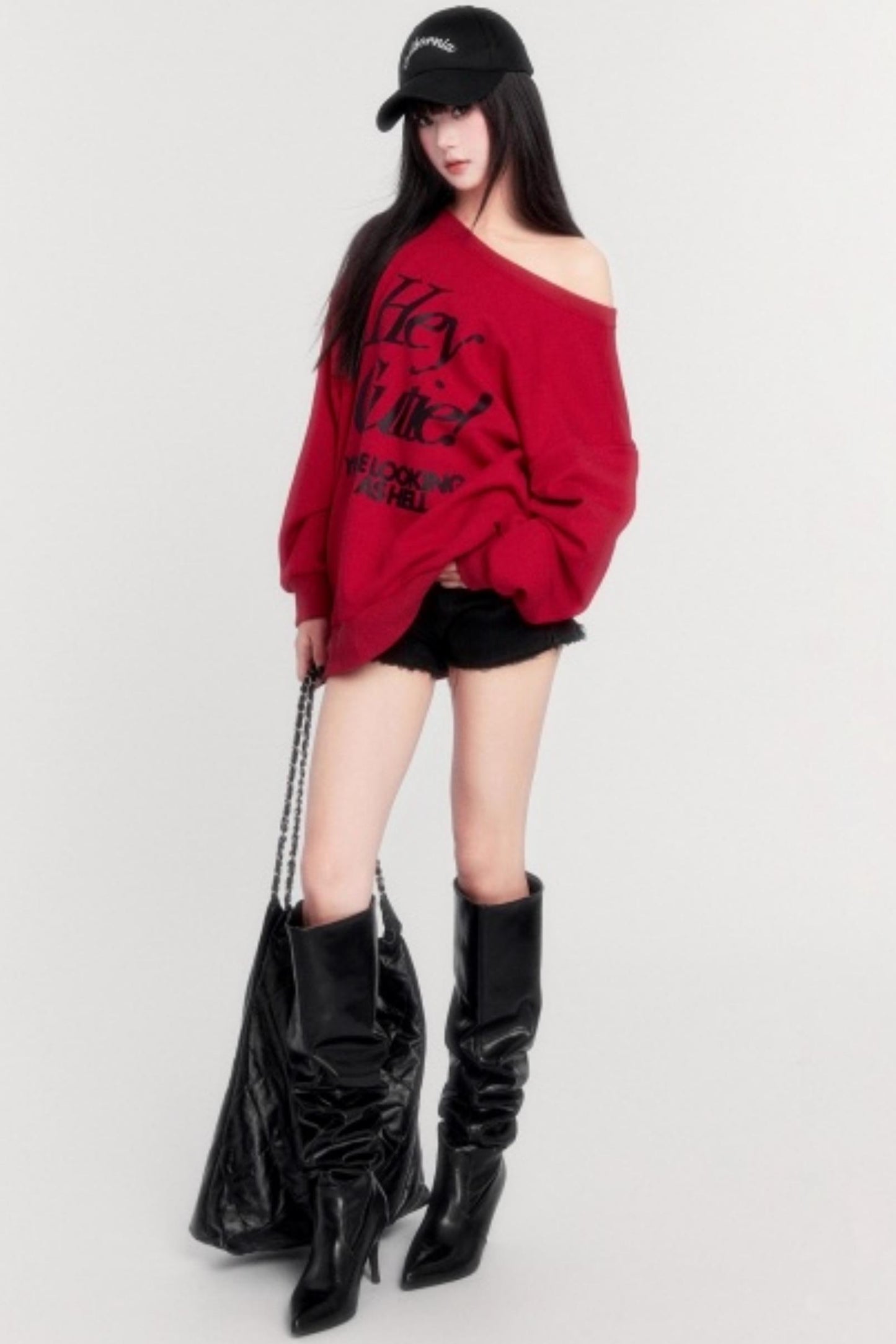 Loose Fleece Long-Sleeved Sweatshirt