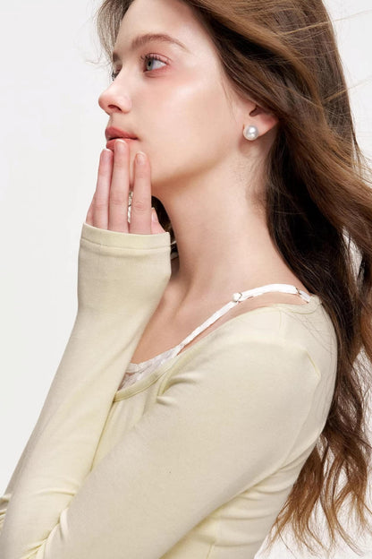 Custom-Dyed Wool Lace Top
