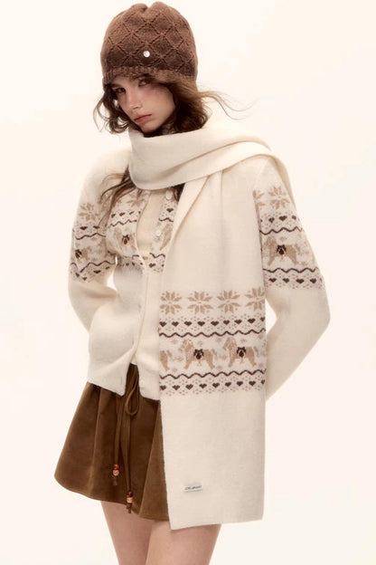 Jacquard Knit Cardigan Set