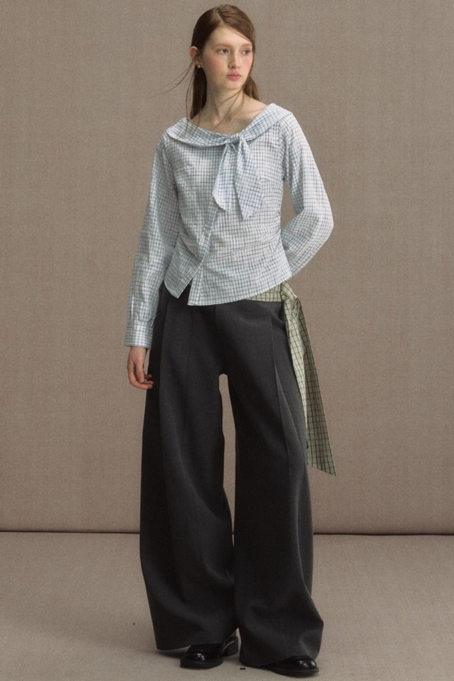 Pleats Gray Trousers