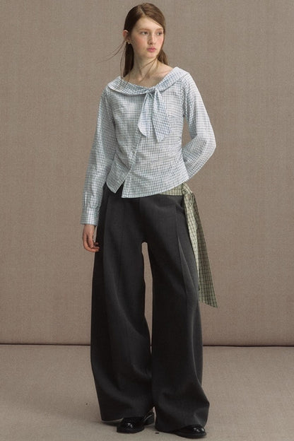 Pleats Gray Trousers