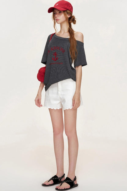 Navycore Knitted Striped T-shirt