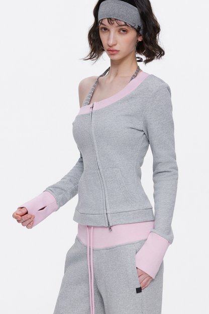 One-Shoulder Color-Blocked Top Set-Up