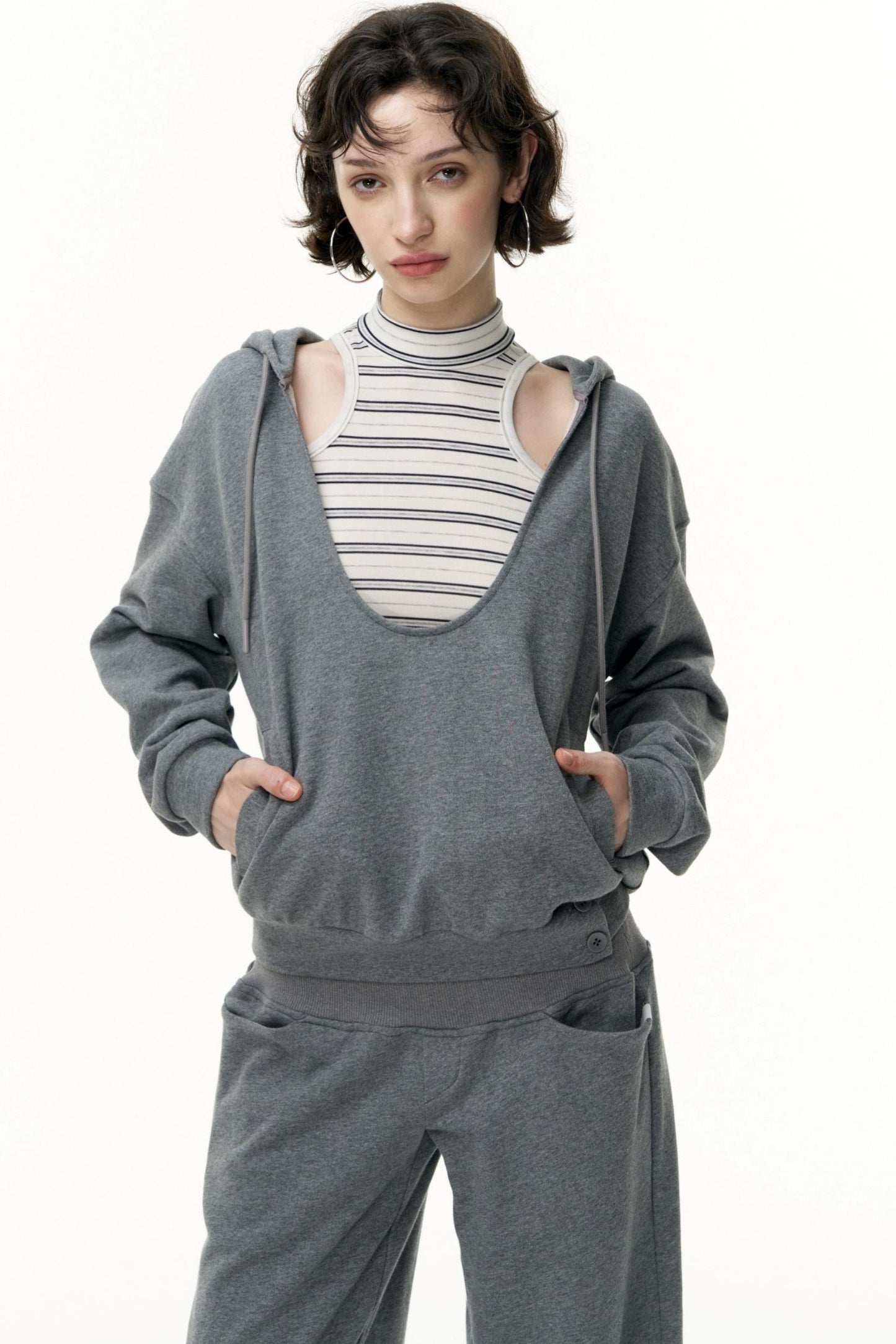 Layered Hooded Sweatshirt Set-Up