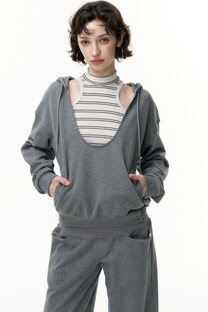Layered Hooded Sweatshirt Set-Up