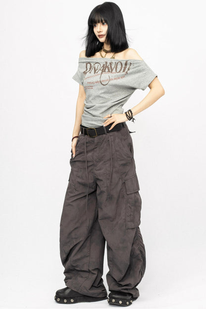 Summer Shoulder Letters T-Shirt