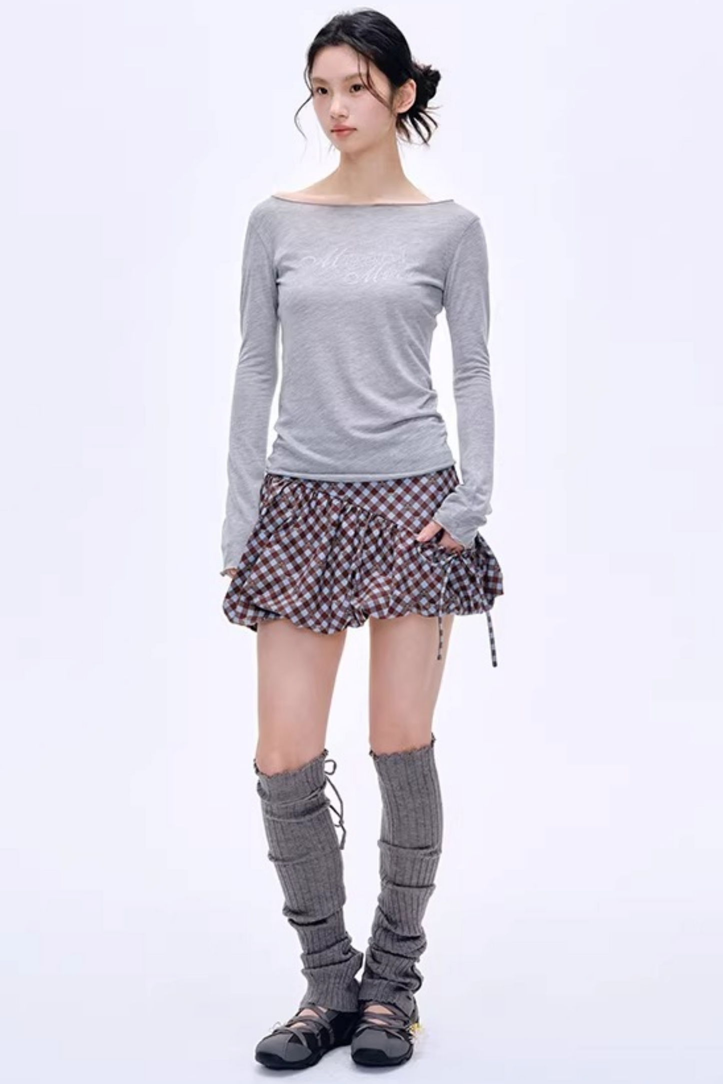 Distressed Letter Print Sweater