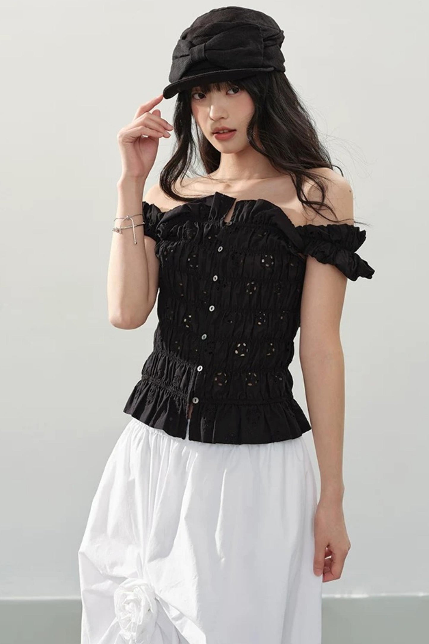 Dark Night Ruched Top