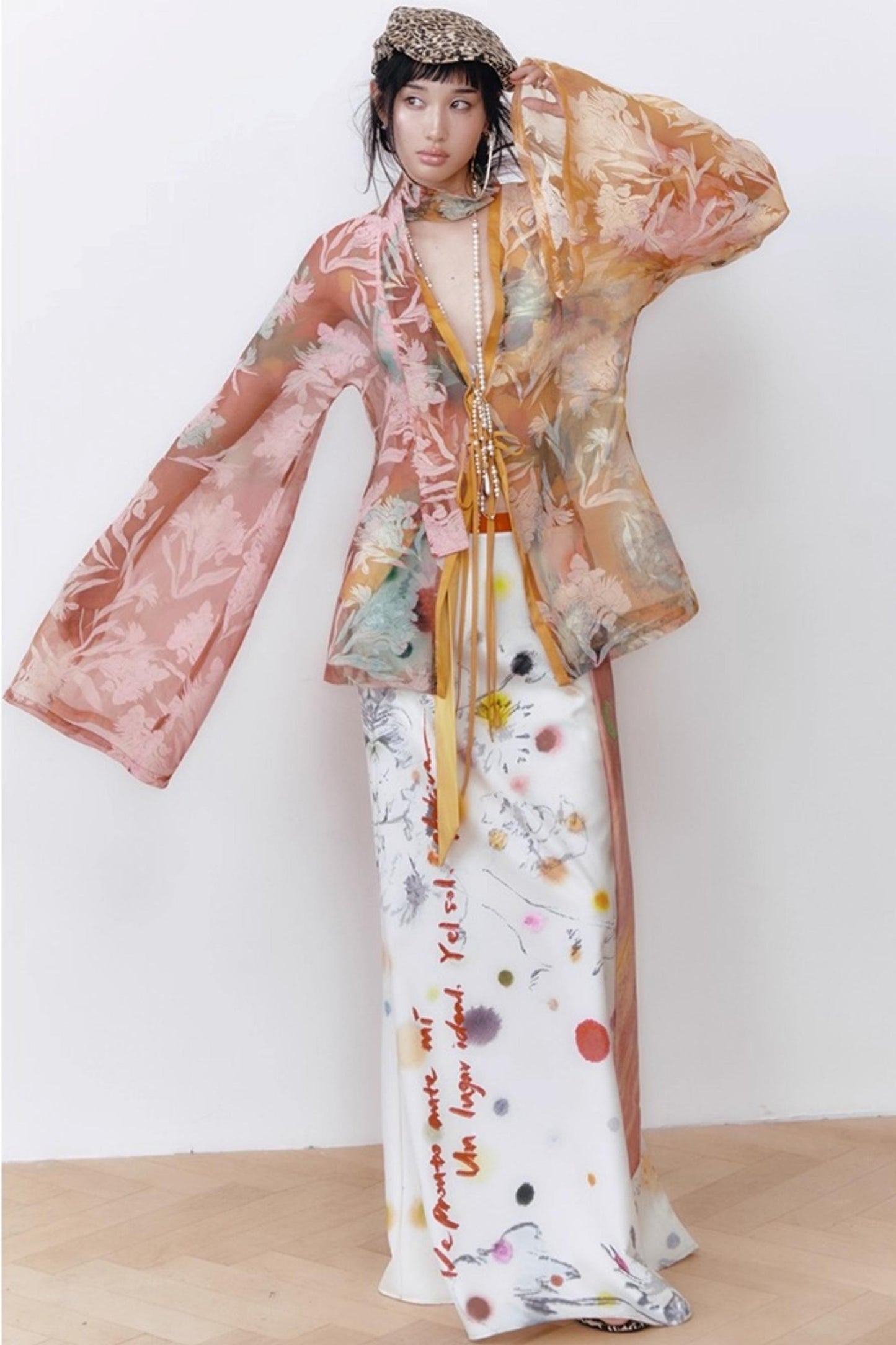 White Polka Dot A-line Skirt