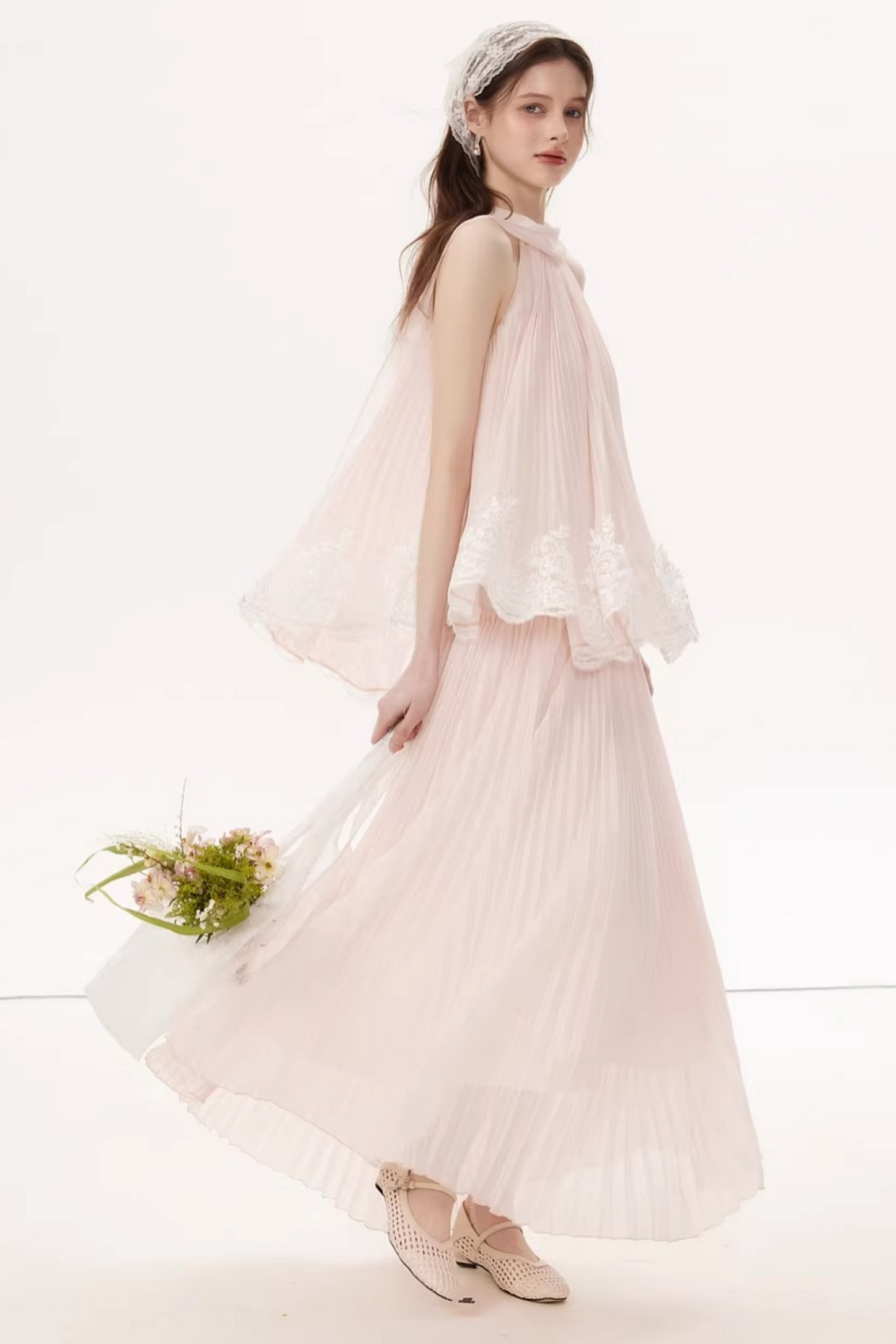 Embroidered Lace A-Line Dress
