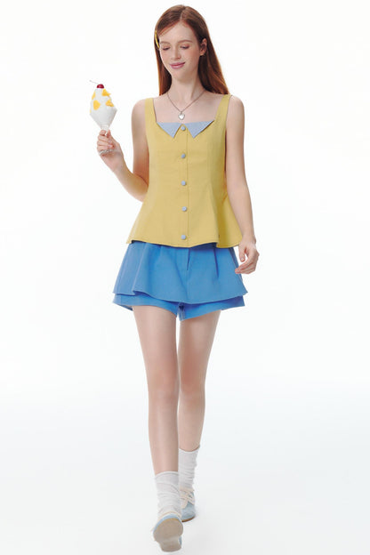 Colorblock Plaid Tank Top