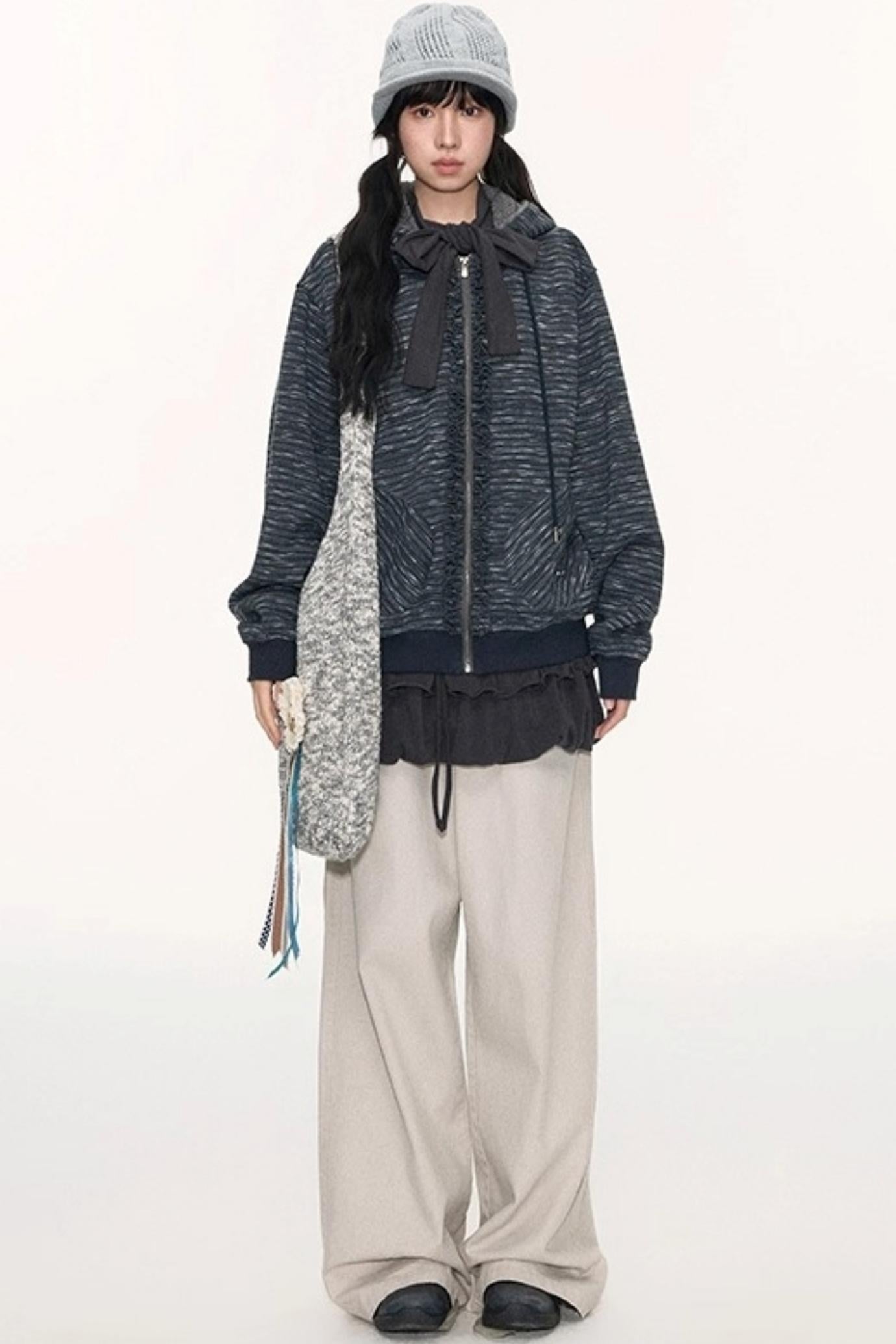 Fungus Edge Lambswool Hooded Cardigan