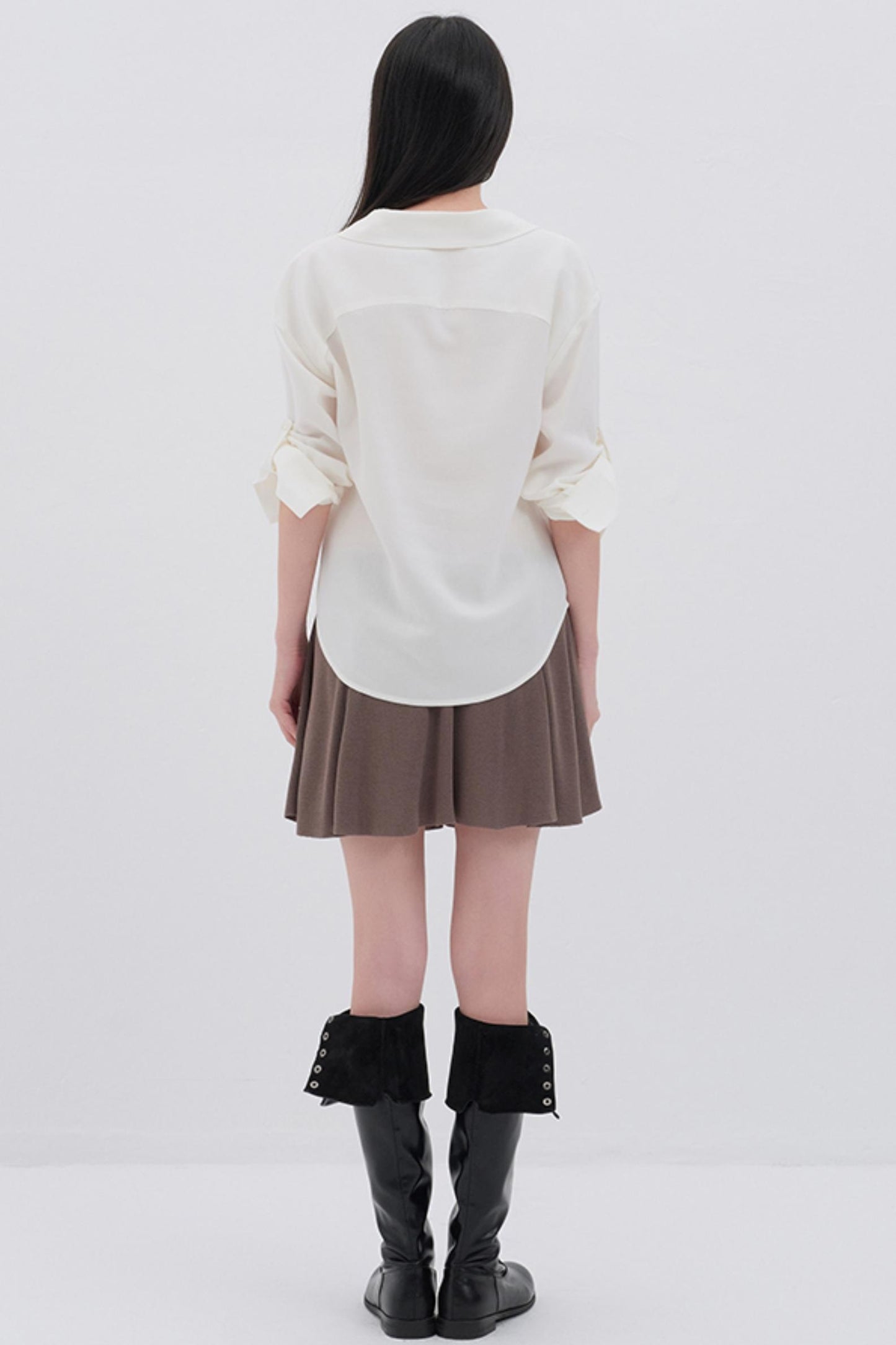 Korean Pleated Midi Skirt