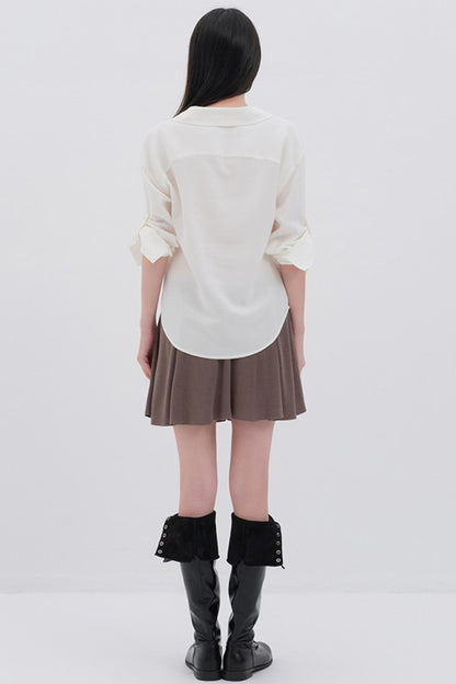 Korean Pleated Midi Skirt