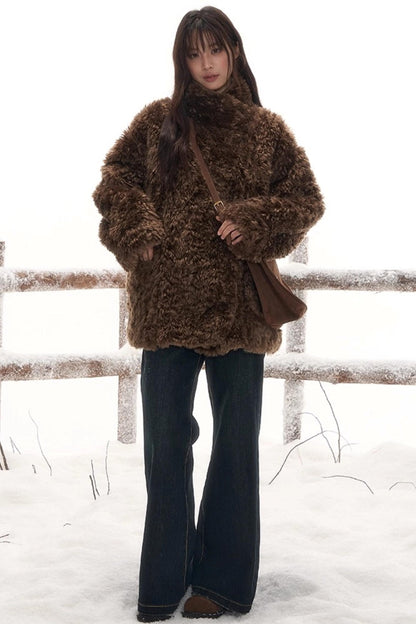 Reversible Leather Fur Coat