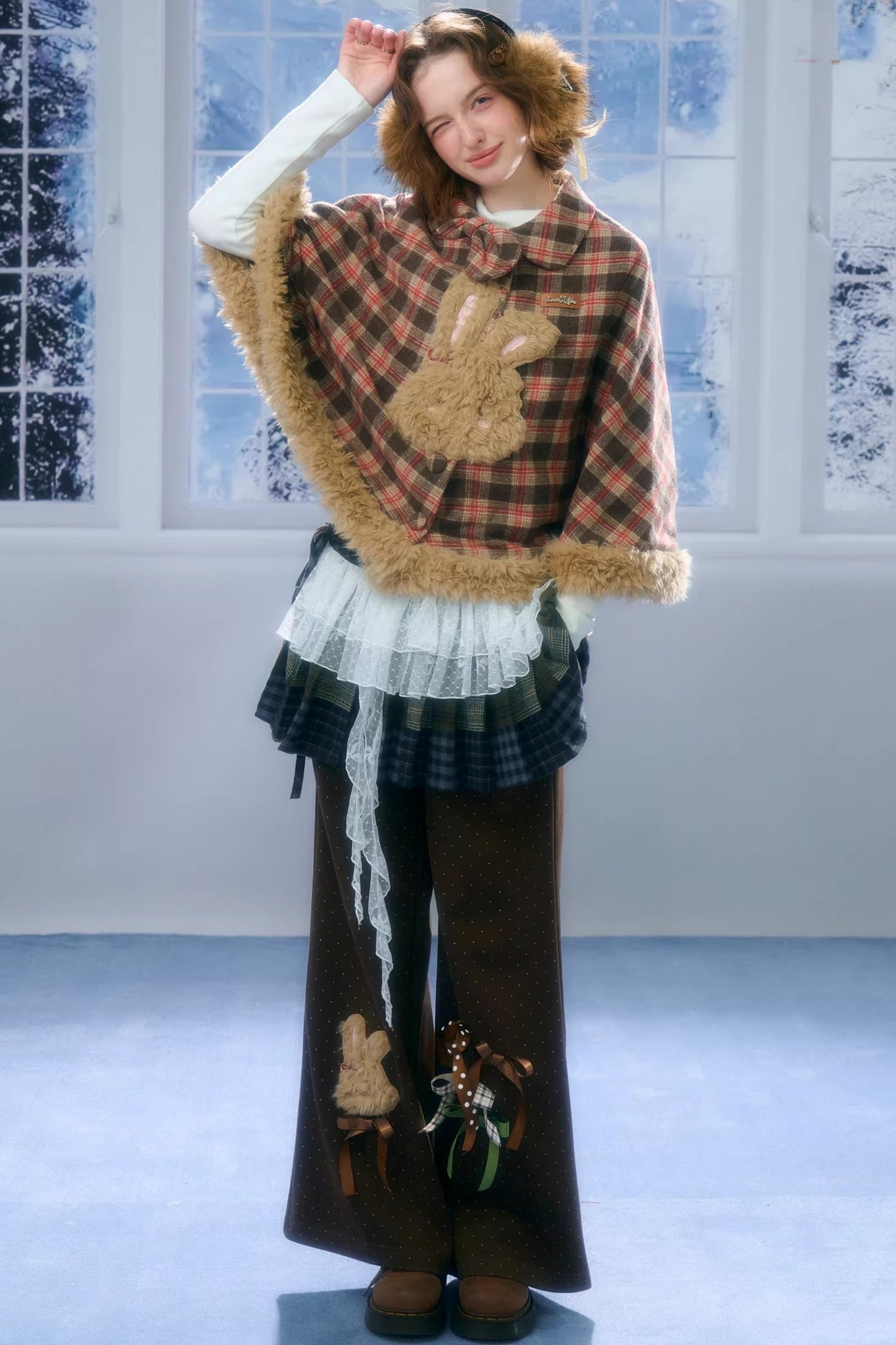 Fairy Tale Plaid Cape Coat