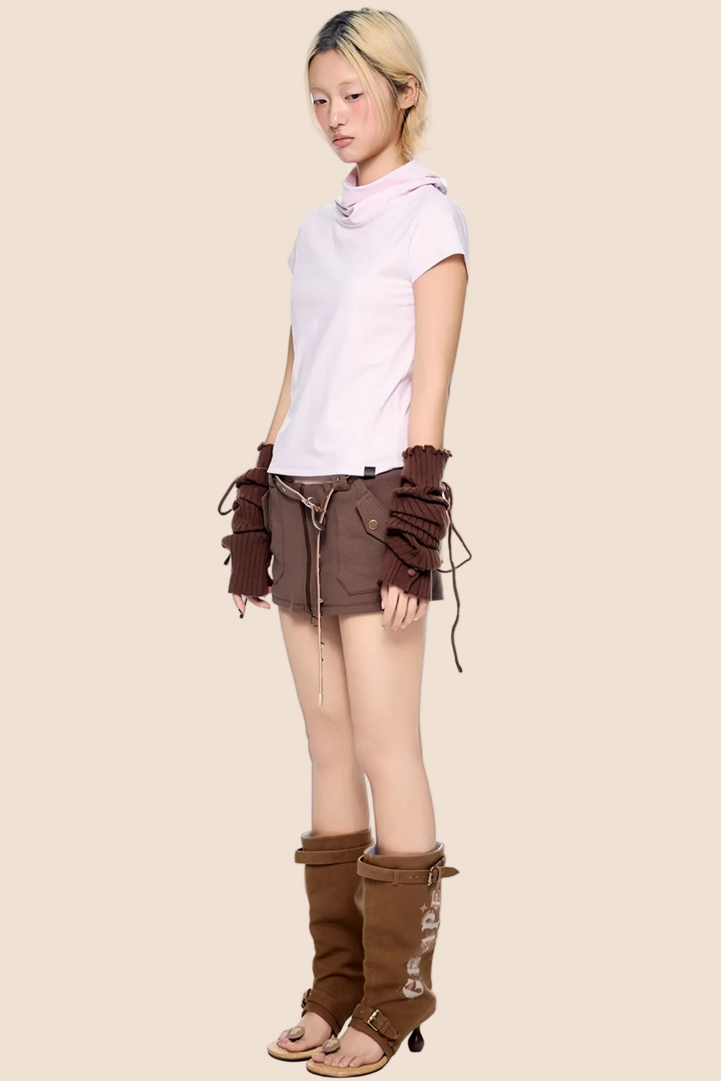 Retro High-Neck Summer Top