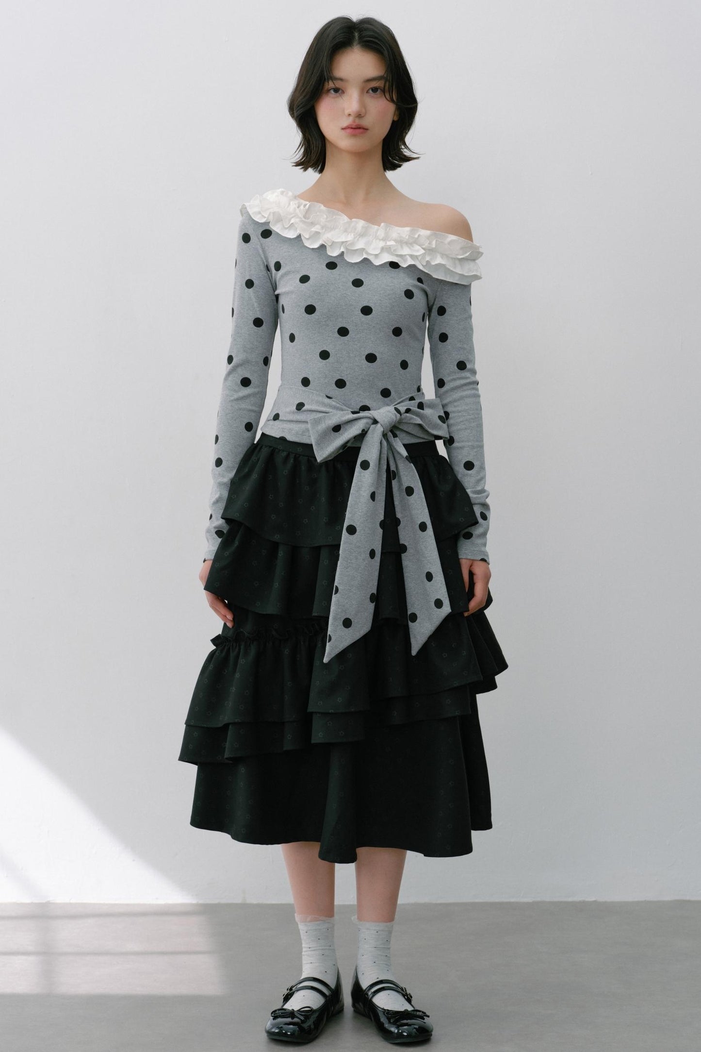 Vintage White Flower Puffy Skirt