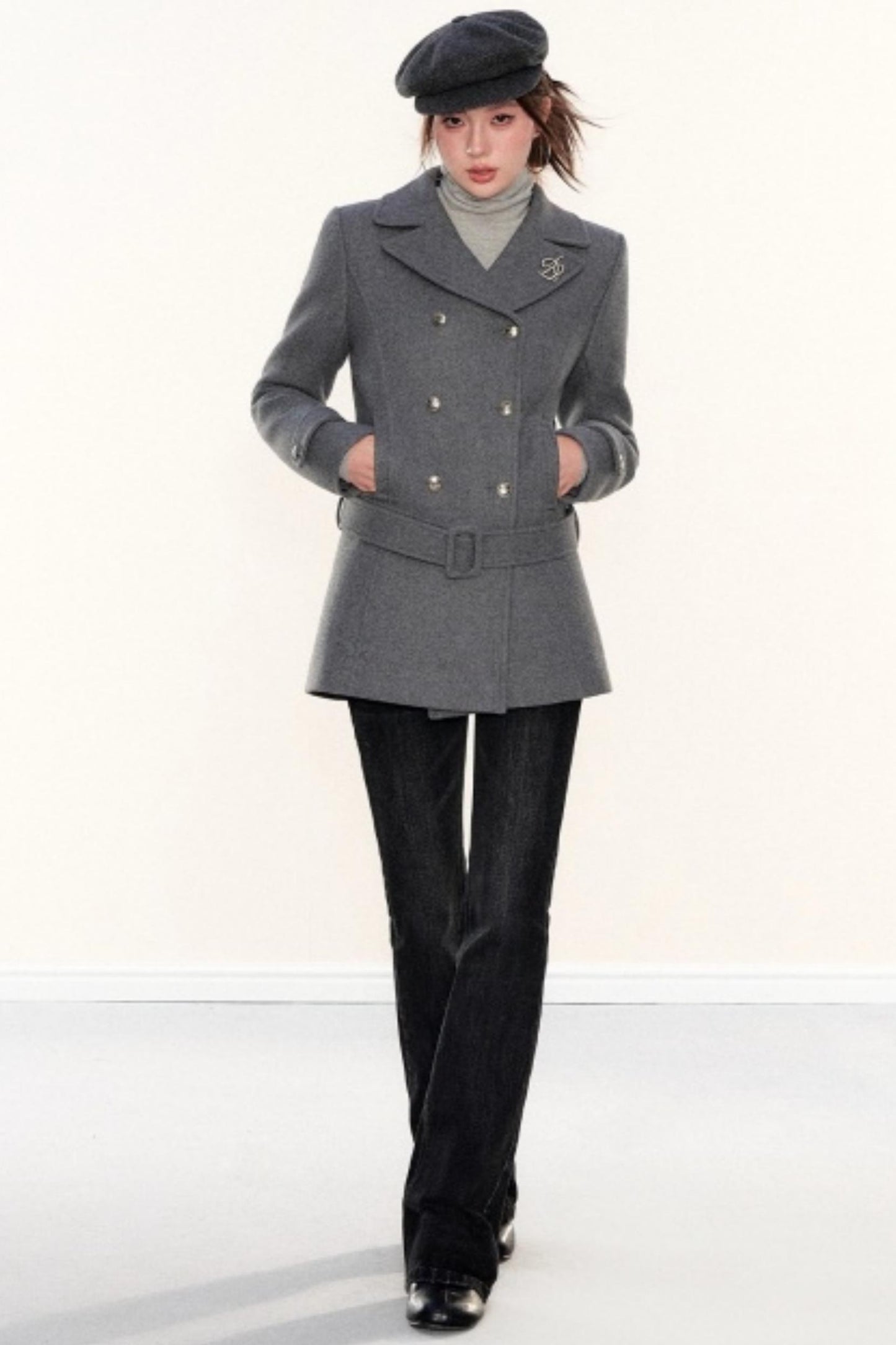 Woolen Lapel Coat