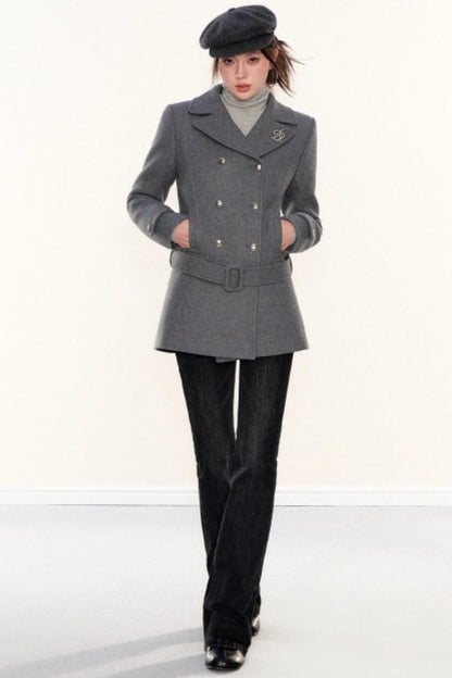 Woolen Lapel Coat