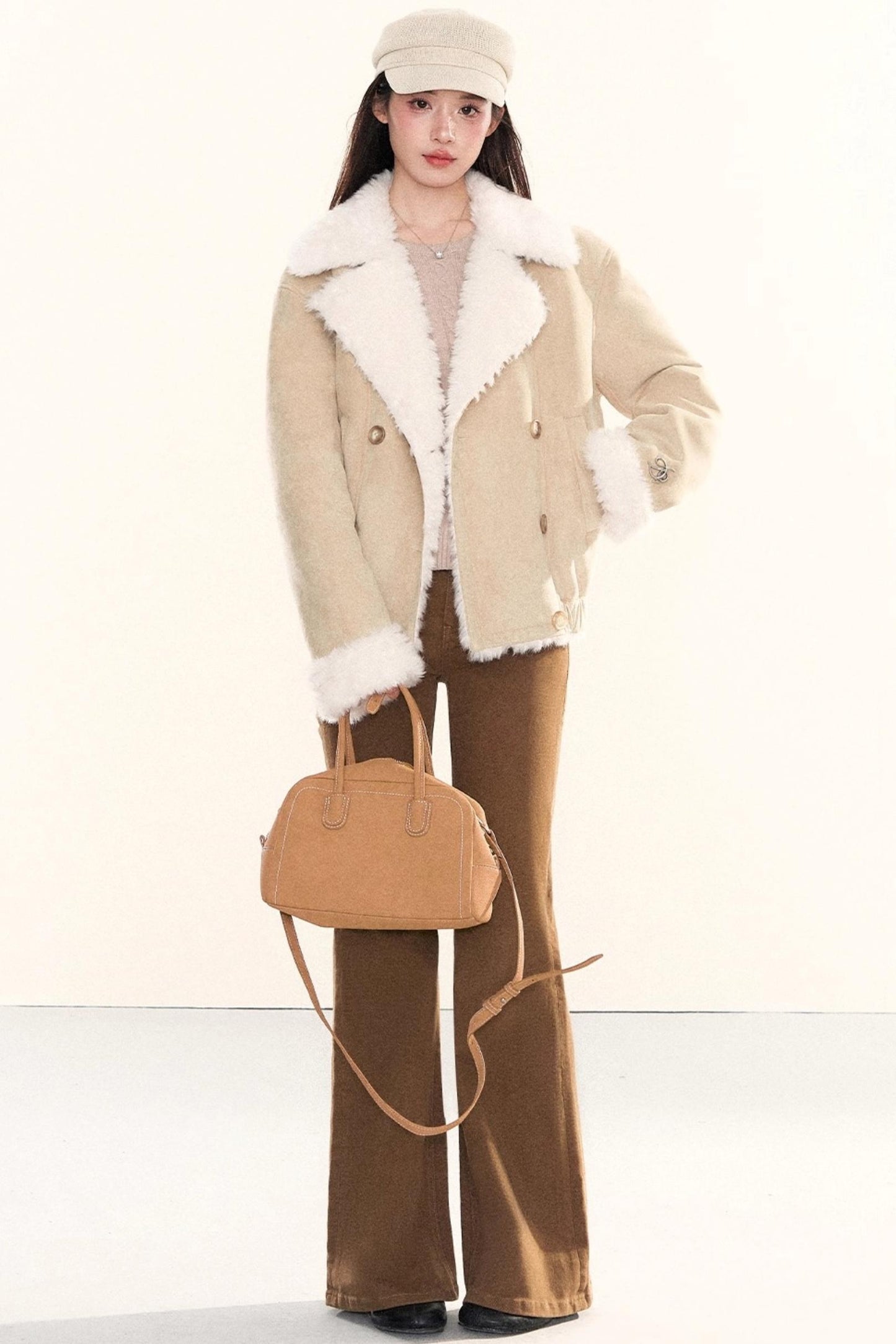 Double-Breasted Fur Coat