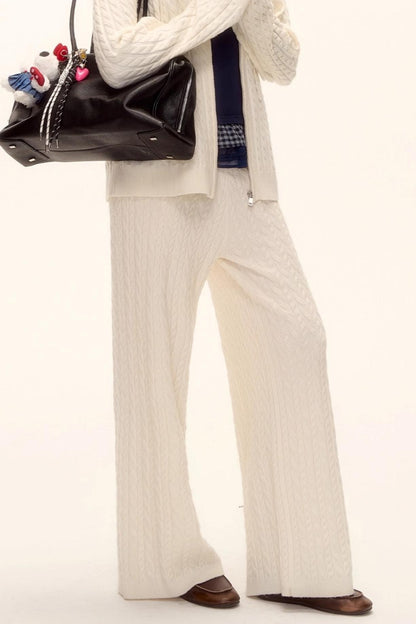 Wool Twist Hooded Knit Set-Up