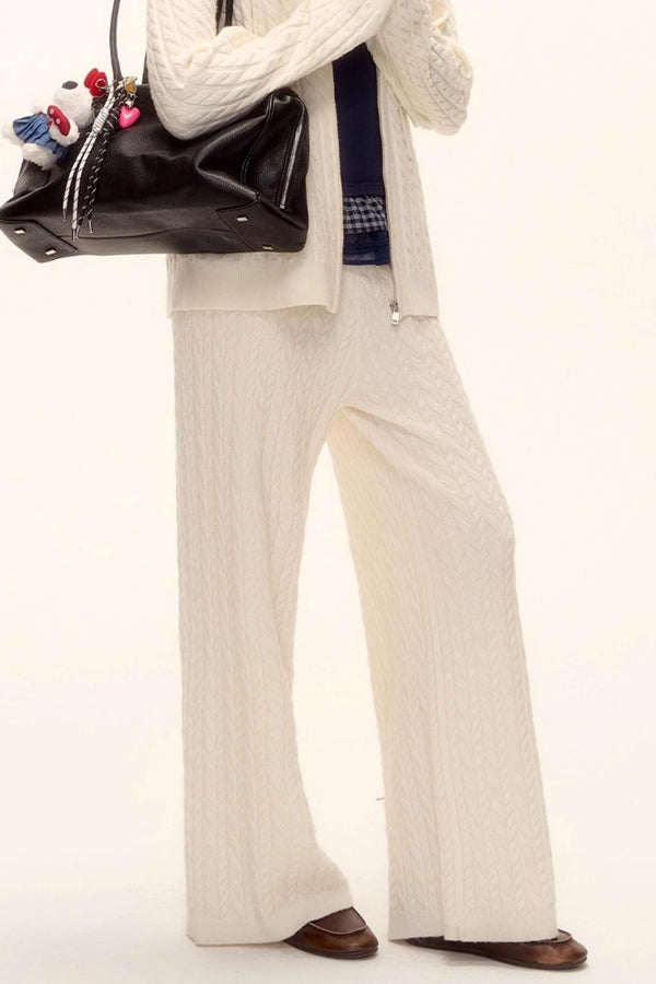 Wool Twist Hooded Knit Set-Up