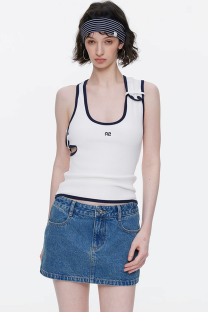 Asymmetrical Color-Blocking Tank Top