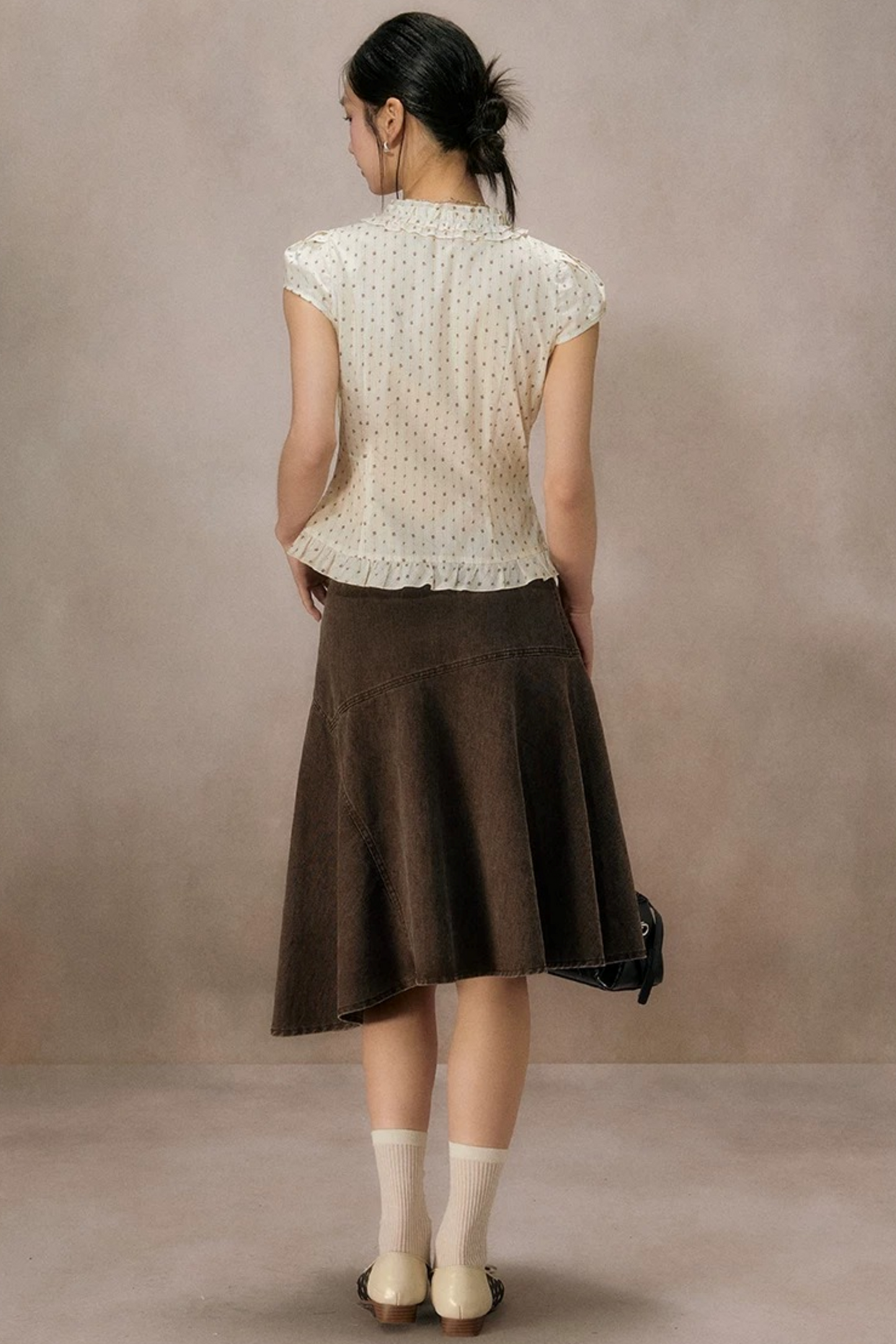 Ruffled Lace Trim Blouse
