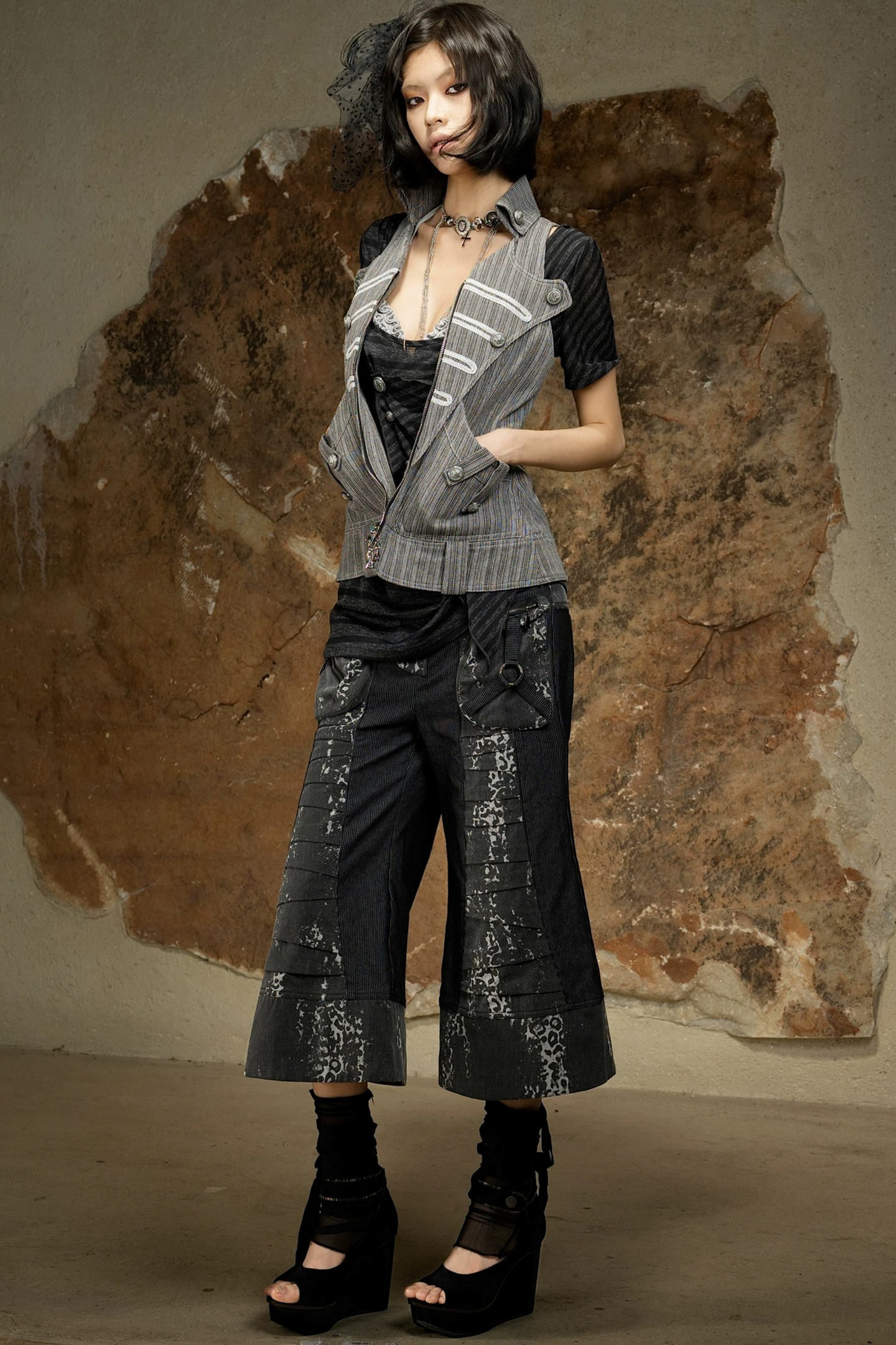 Punk Dark Flared Pants