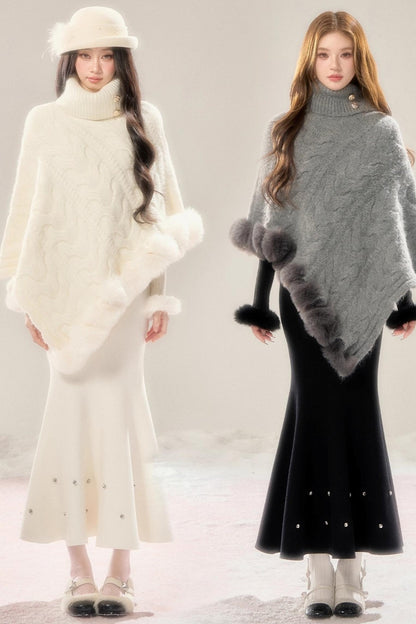 Winter Love Song Knitted Cape