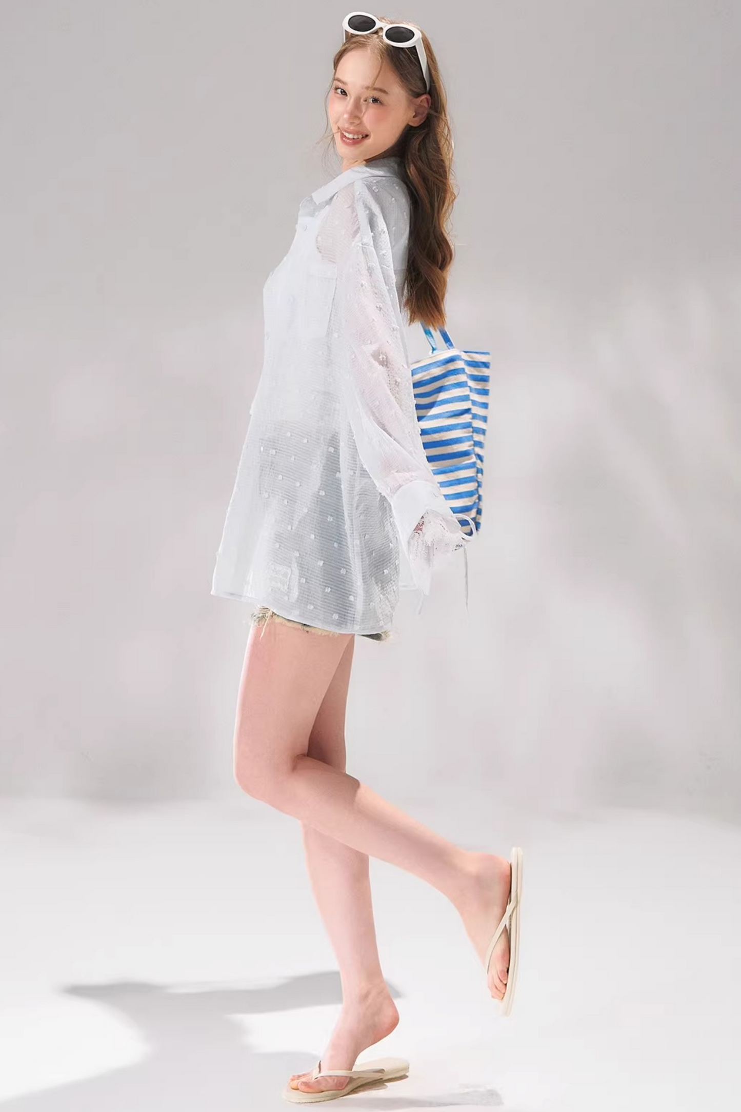 Camisa de encaje con lunares