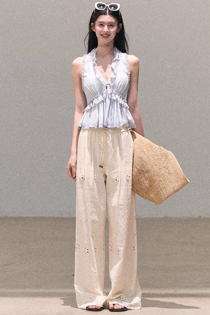 Embroidered Pure Cotton Pants