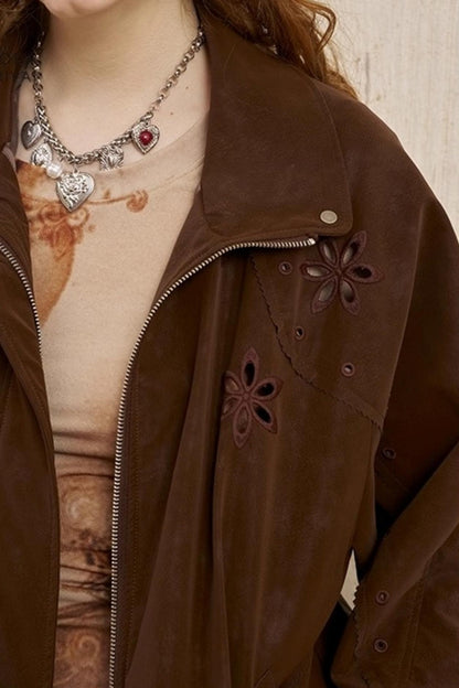 Stand-Up Leather Jacket