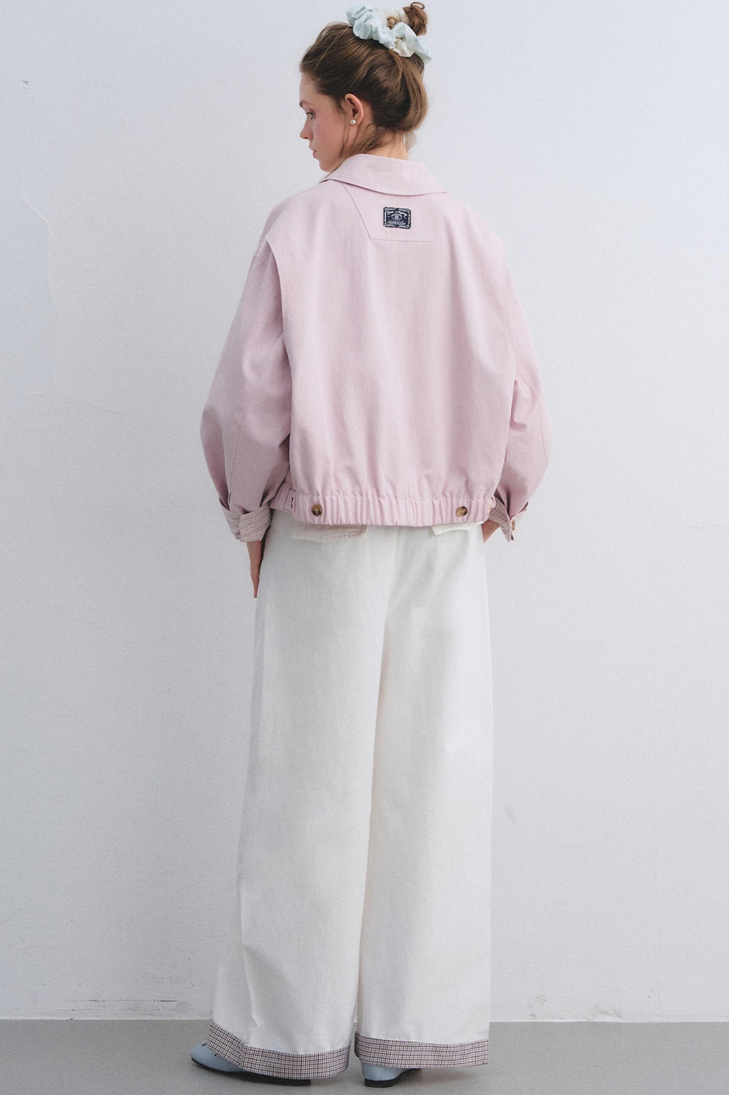 Plaid Patchwork High-Waisted Pants