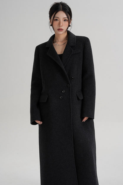 Reversible Long Shoulder Wool Coat