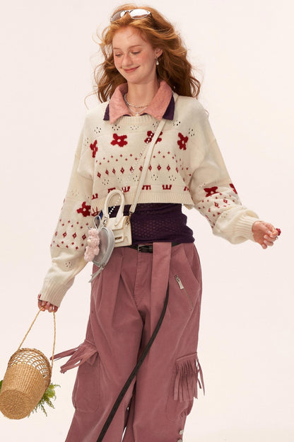 Star Jacquard Sweater Top Set-Up