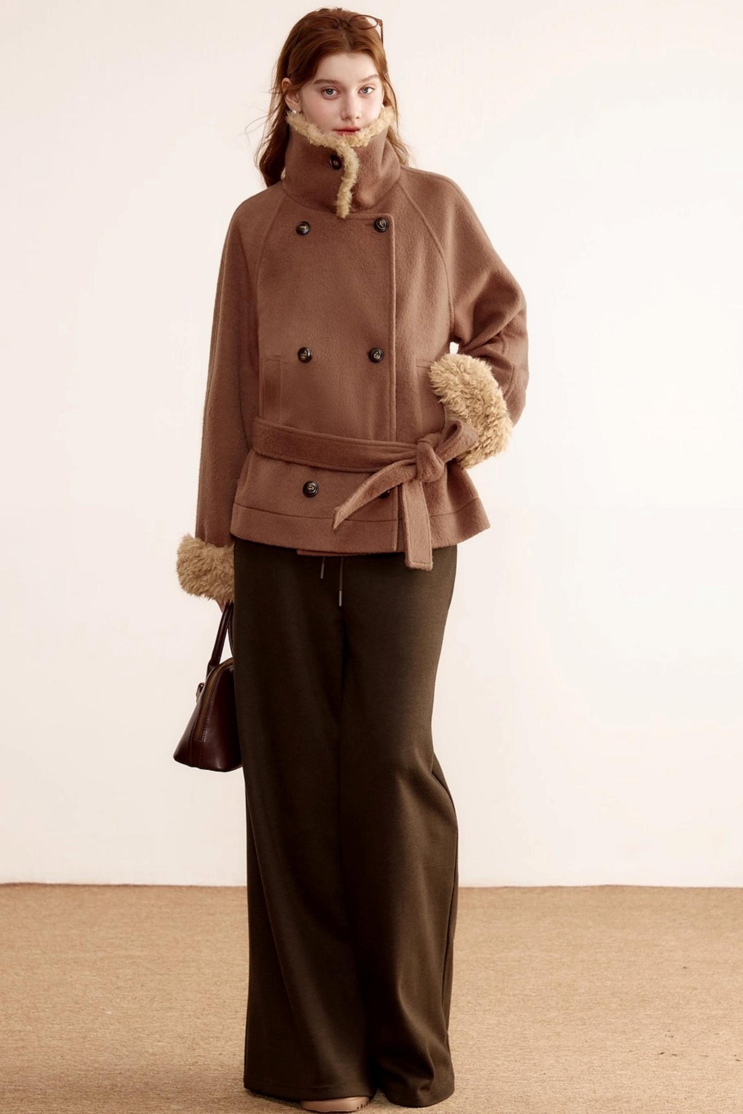 Fur Collar Woolen Coat